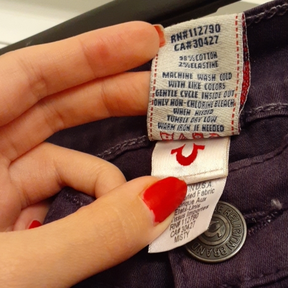 True Religion Purple Skinny Jeans - Picture 3 of 9